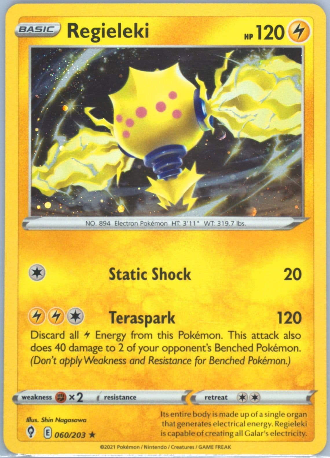 Regieleki-Holo Cosmos (060) 2021 Pokemon Sword & Shield Evolving Skies