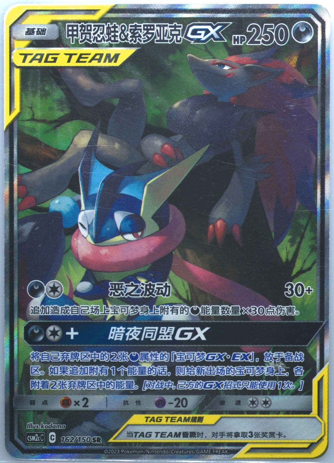 Greninja & Zoroark GX Super Rare (162) 2023 Pokemon Simplified Chinese Csm2c C-Shining Synergy: Summon