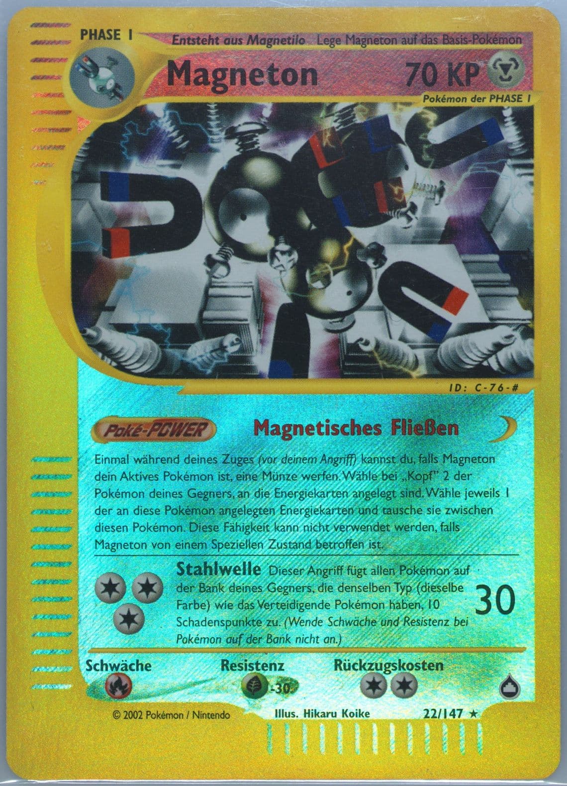 Magneton-Reverse Foil German (22) 2003 Pokemon Aquapolis