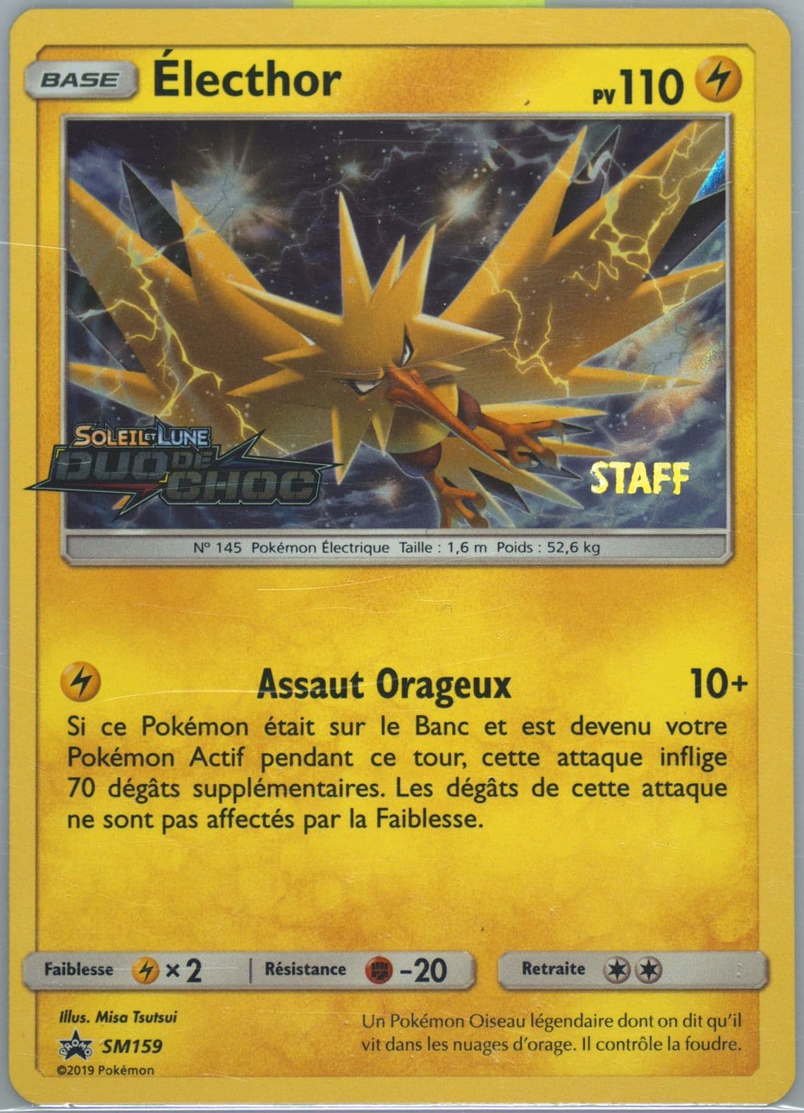 Electhor-Holo Team Up Prerelease-Staff-French (SM159) 2019 Pokemon SM Black Star Promo
