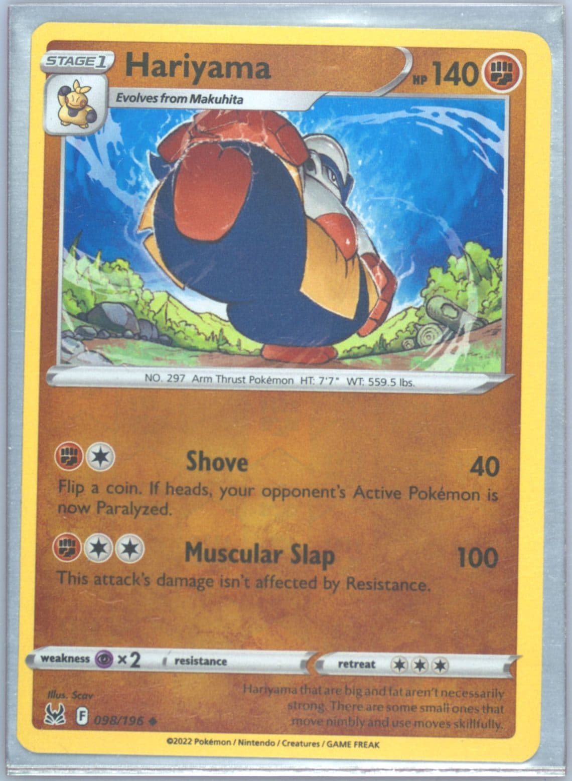Hariyama-Reverse Foil (098) 2022 Pokemon Sword & Shield Lost Origin