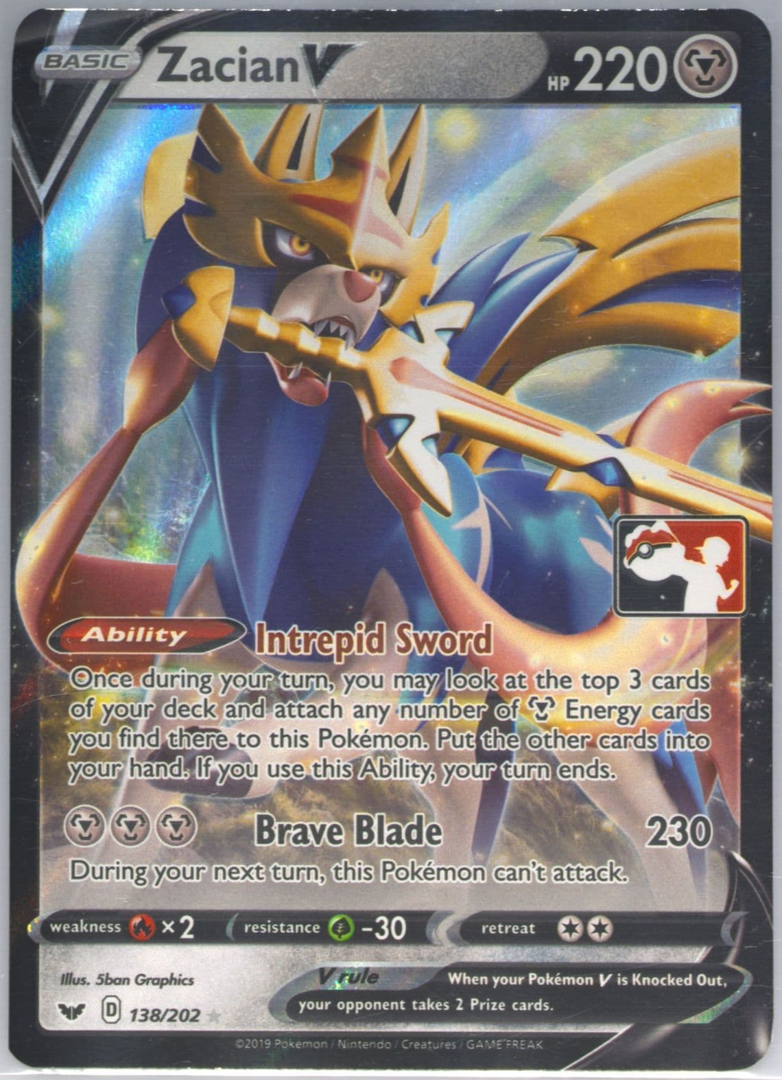 Zacian V (138) 2022 Pokemon Play! Pokemon Prize Pack: Series 1