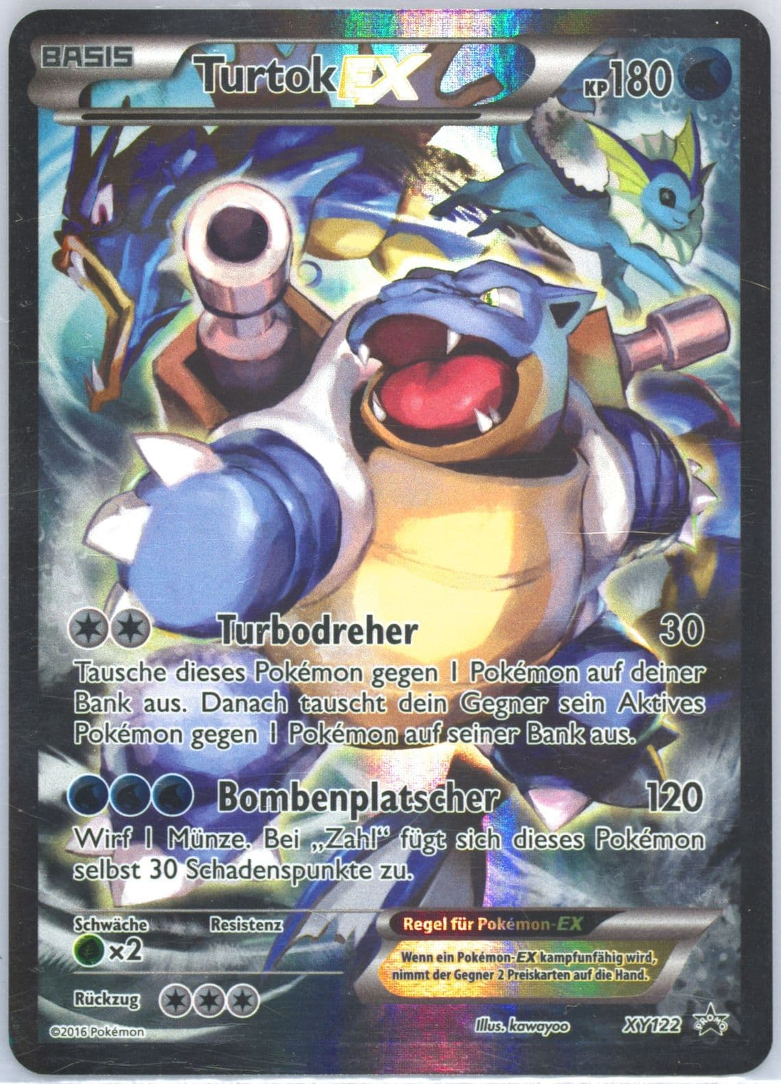 Full Art/Turtok EX Red & Blue Collection-German (XY122) 2016 Pokemon XY Black Star Promo