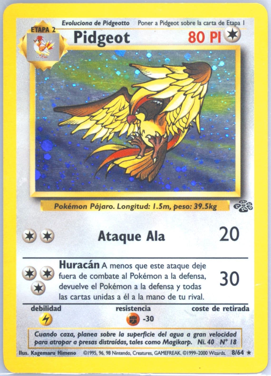 Pidgeot-Holo (8) 2000 Pokemon Spanish Jungle
