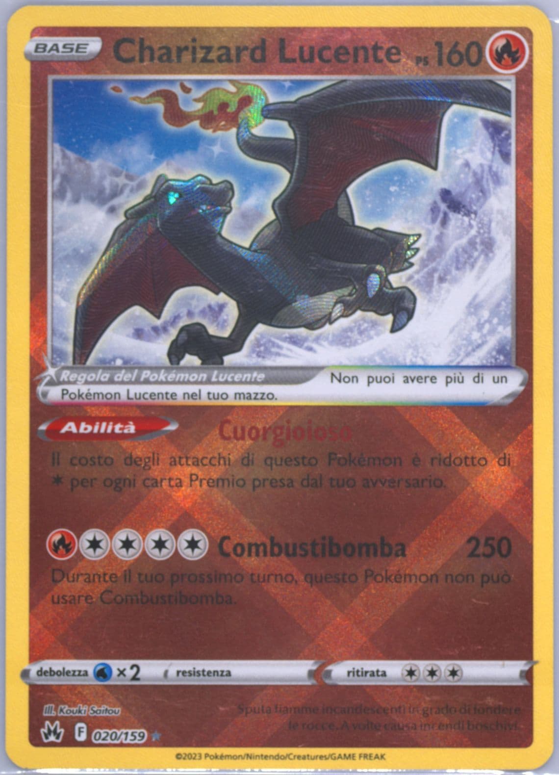 Charizard Lucente Italian (020) 2023 Pokemon Sword and Shield Crown Zenith