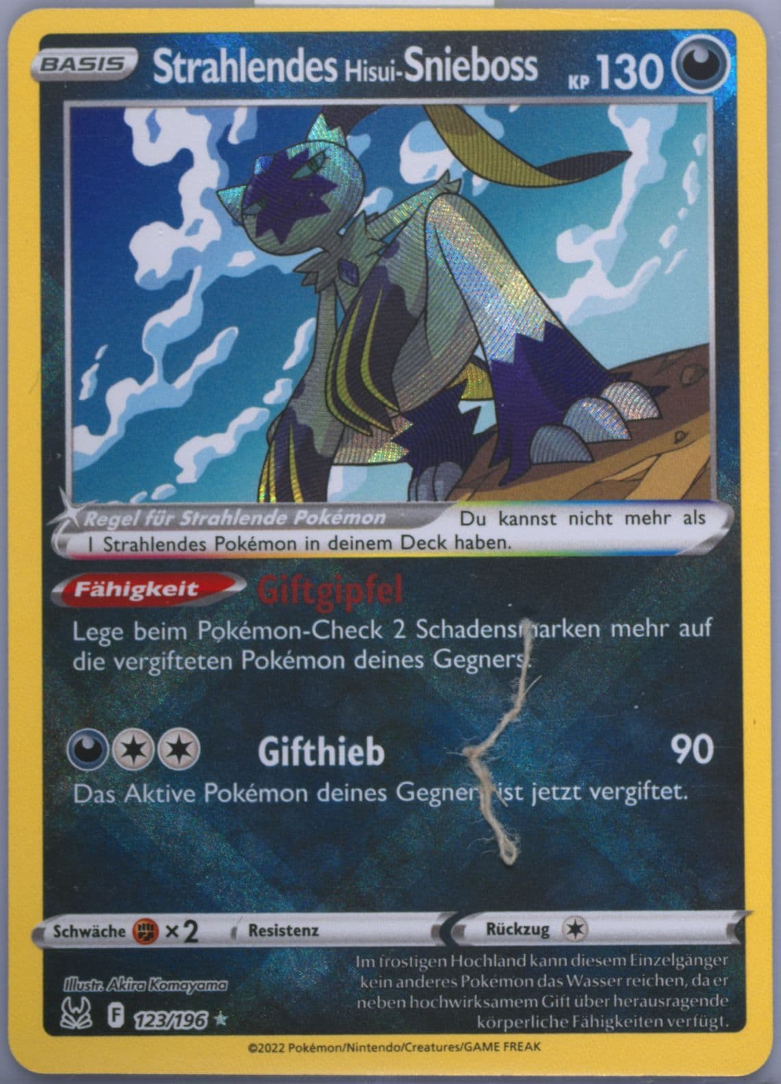 Strahlendes Hisui-Snieboss German (123) 2022 Pokemon Sword & Shield Lost Origin