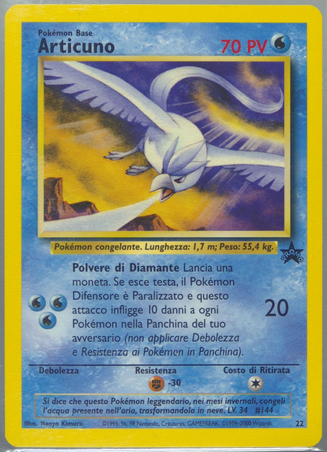 Articuno Italian (22) 2000 Pokemon Promo Black Star