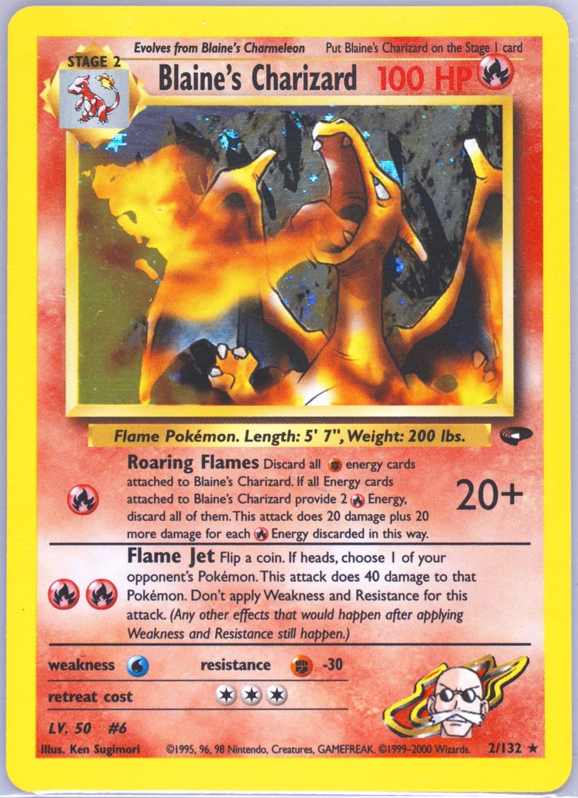 Blaine's Charizard Holo (2) 2000 Pokemon Gym Challenge