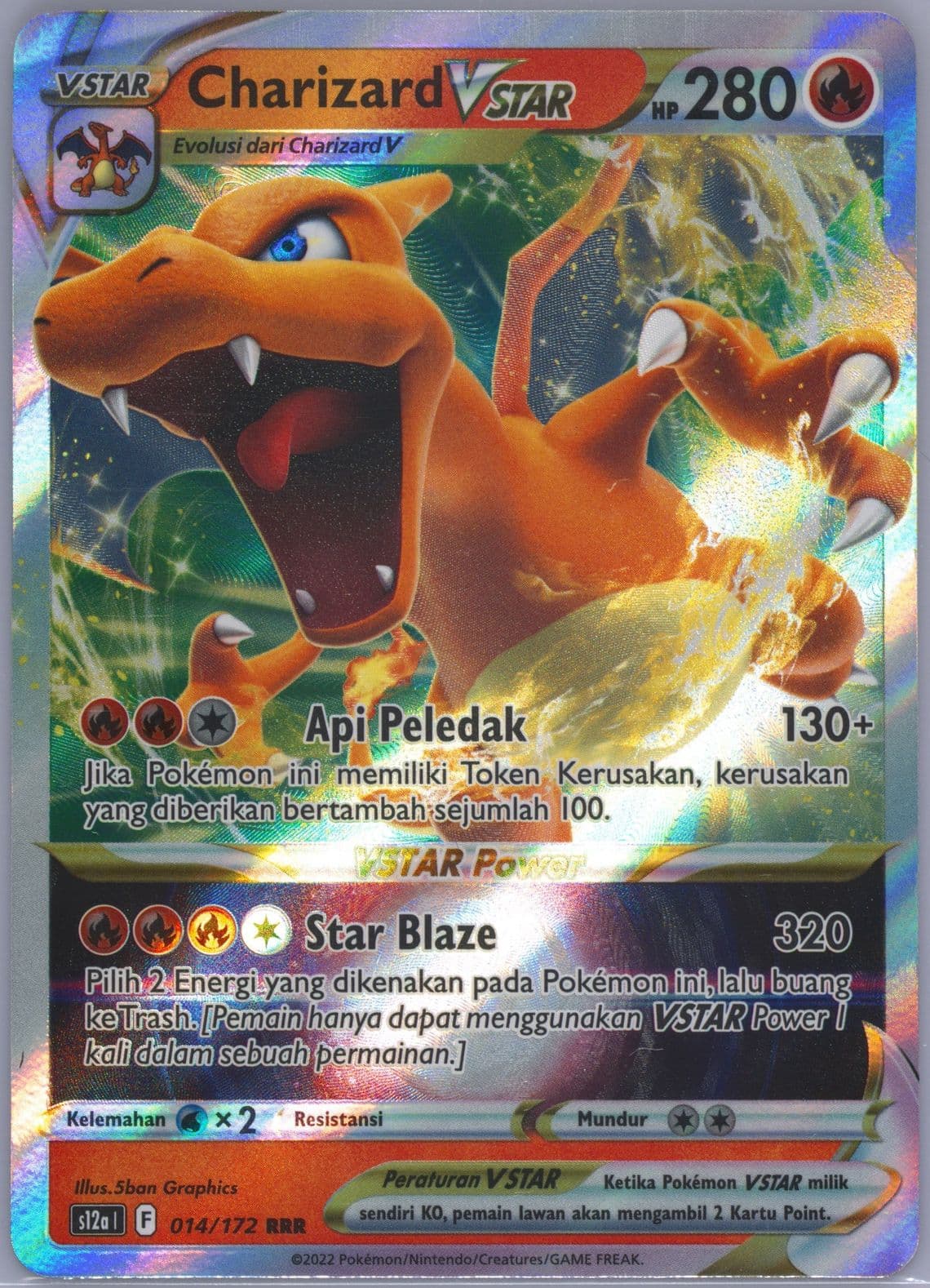 Charizard Vstar (014) 2022 Pokemon Indonesian Sword & Shield Vstar Universe