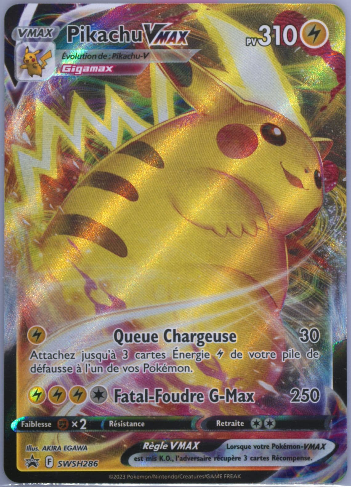 Full Art/Pikachu Vmax Crown Zenith Collections-Pikachu Vmax-French (286) 2023 Pokemon Swsh Black Star Promo