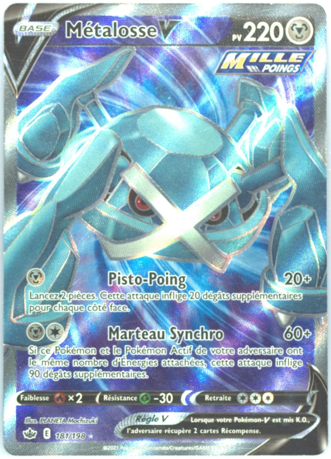 Full Art/Metalosse V French (181) 2021 Pokemon Sword & Shield Chilling Reign