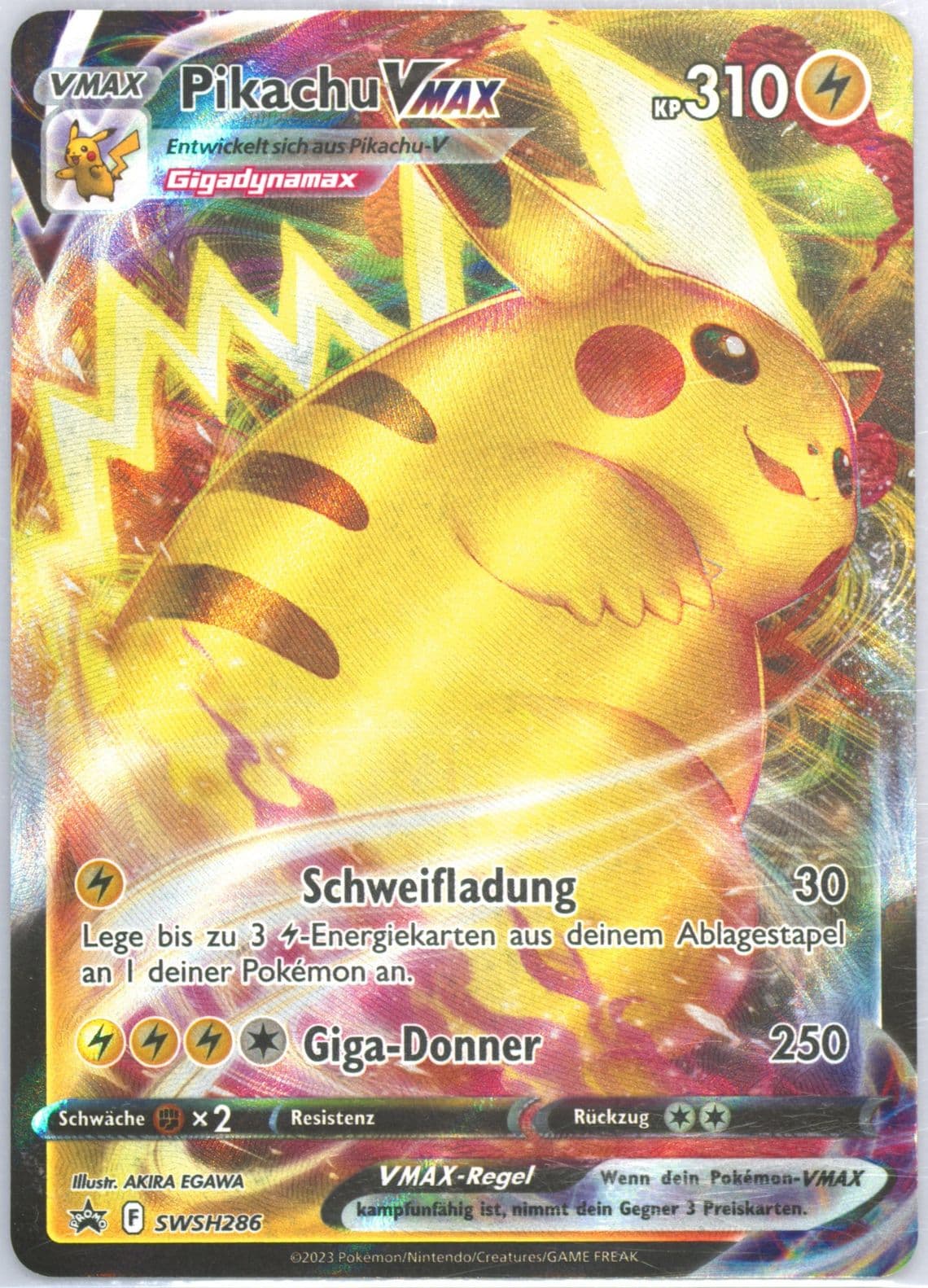 Full Art/Pikachu Vmax Crown Zenith Collections-Pikachu Vmax-German (286) 2023 Pokemon Swsh Black Star Promo