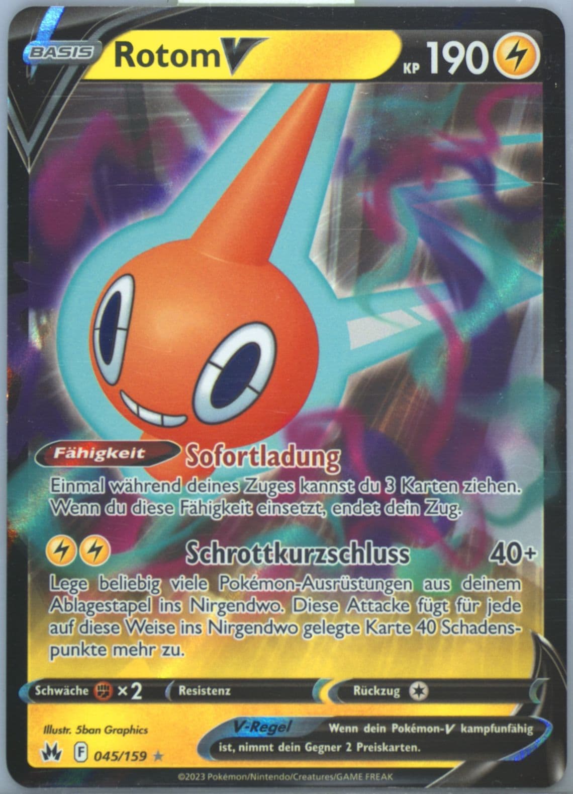 Rotom V German (045) 2023 Pokemon Sword and Shield Crown Zenith