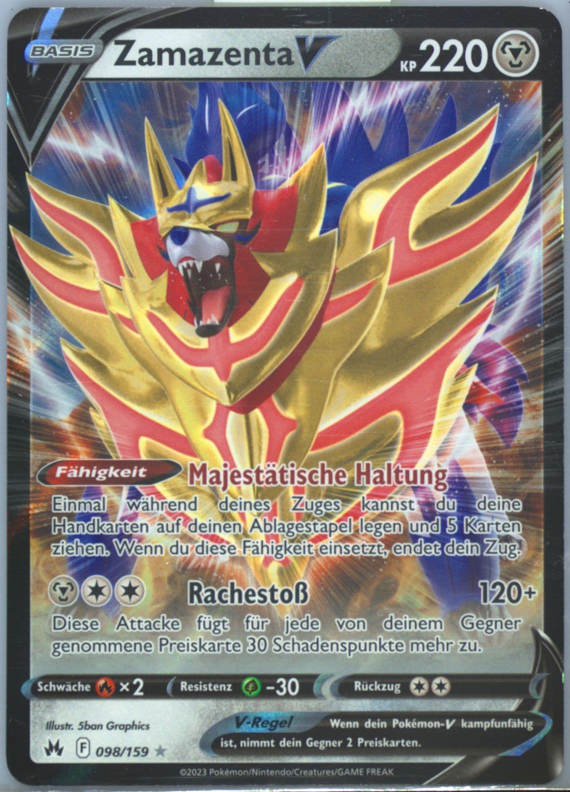 Zamazenta V German (098) 2023 Pokemon Sword and Shield Crown Zenith