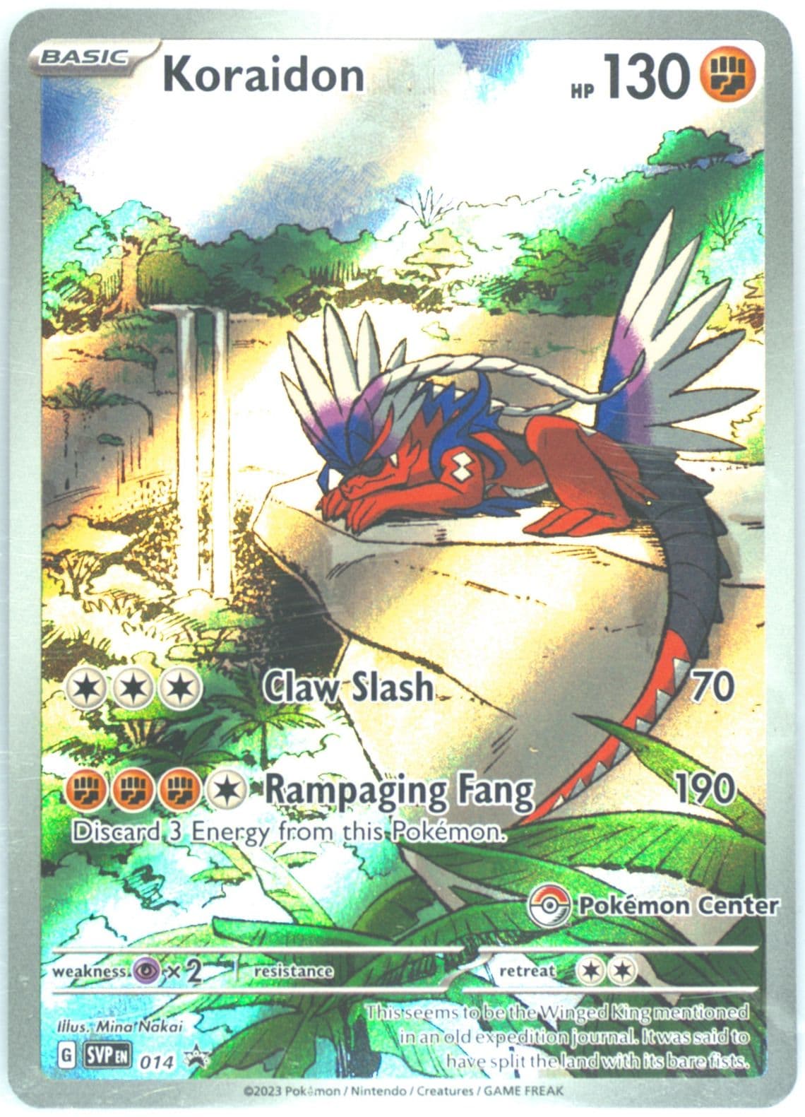 Koraidon Scarlet & Violet Pokemon Center Elite Trainer Box-Koraidon (014) 2023 Pokemon Svp EN-SV Black Star Promo