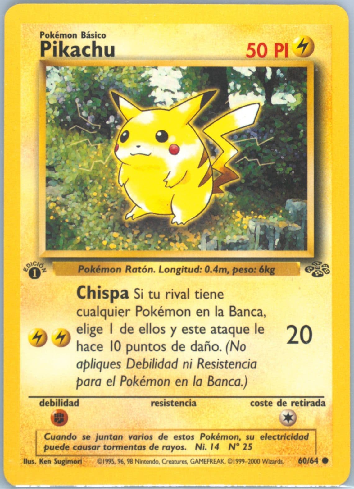 Pikachu 1st Edition (60) 2000 Pokemon Spanish Jungle