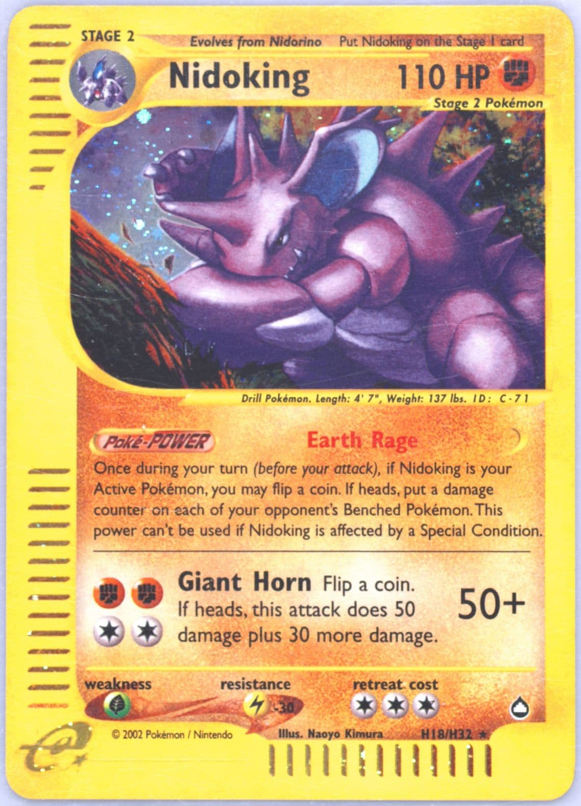 Nidoking-Holo (H18) 2003 Pokemon Aquapolis