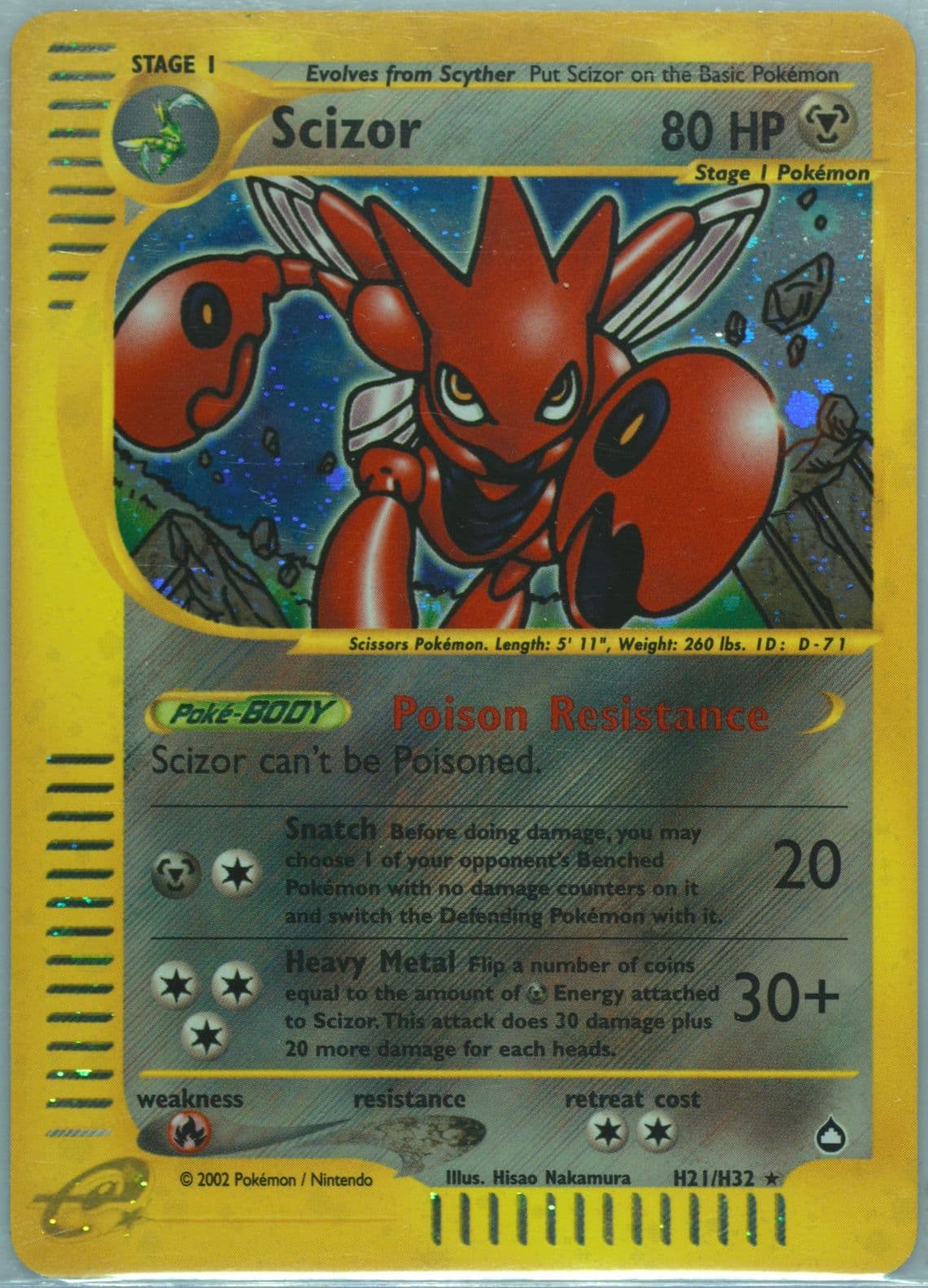 Scizor-Holo (H21) 2003 Pokemon Aquapolis