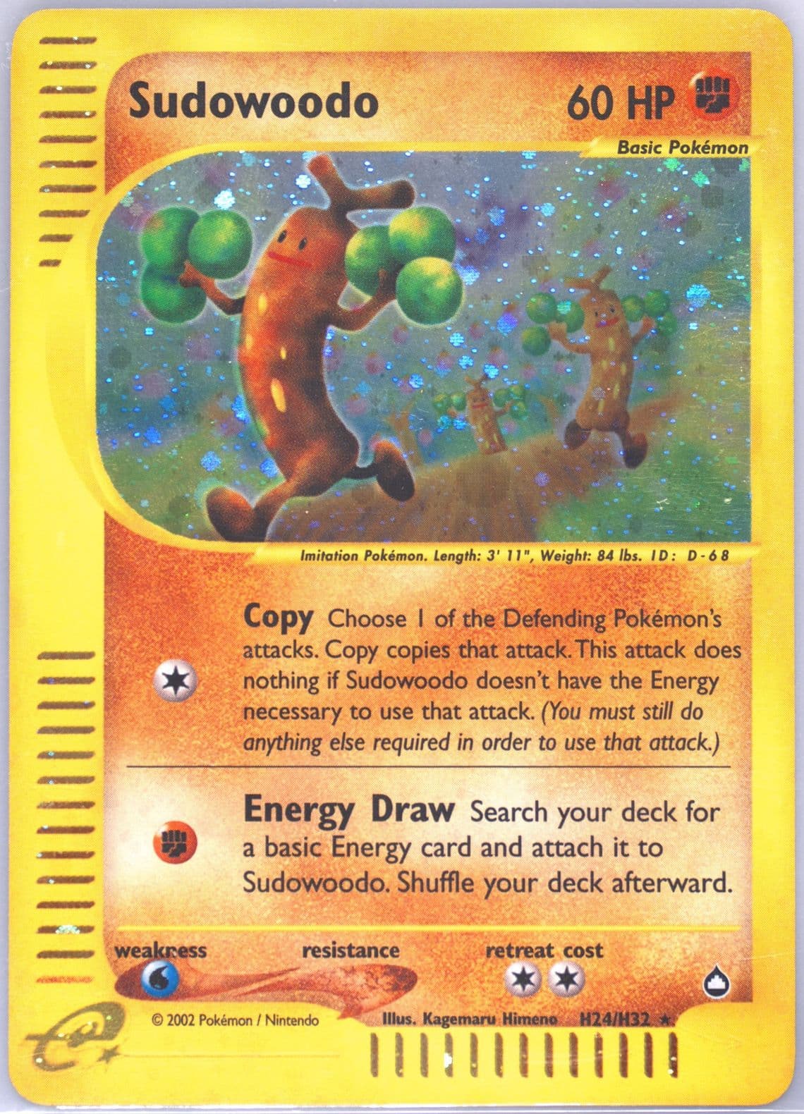Sudowoodo-Holo (H24) 2003 Pokemon Aquapolis