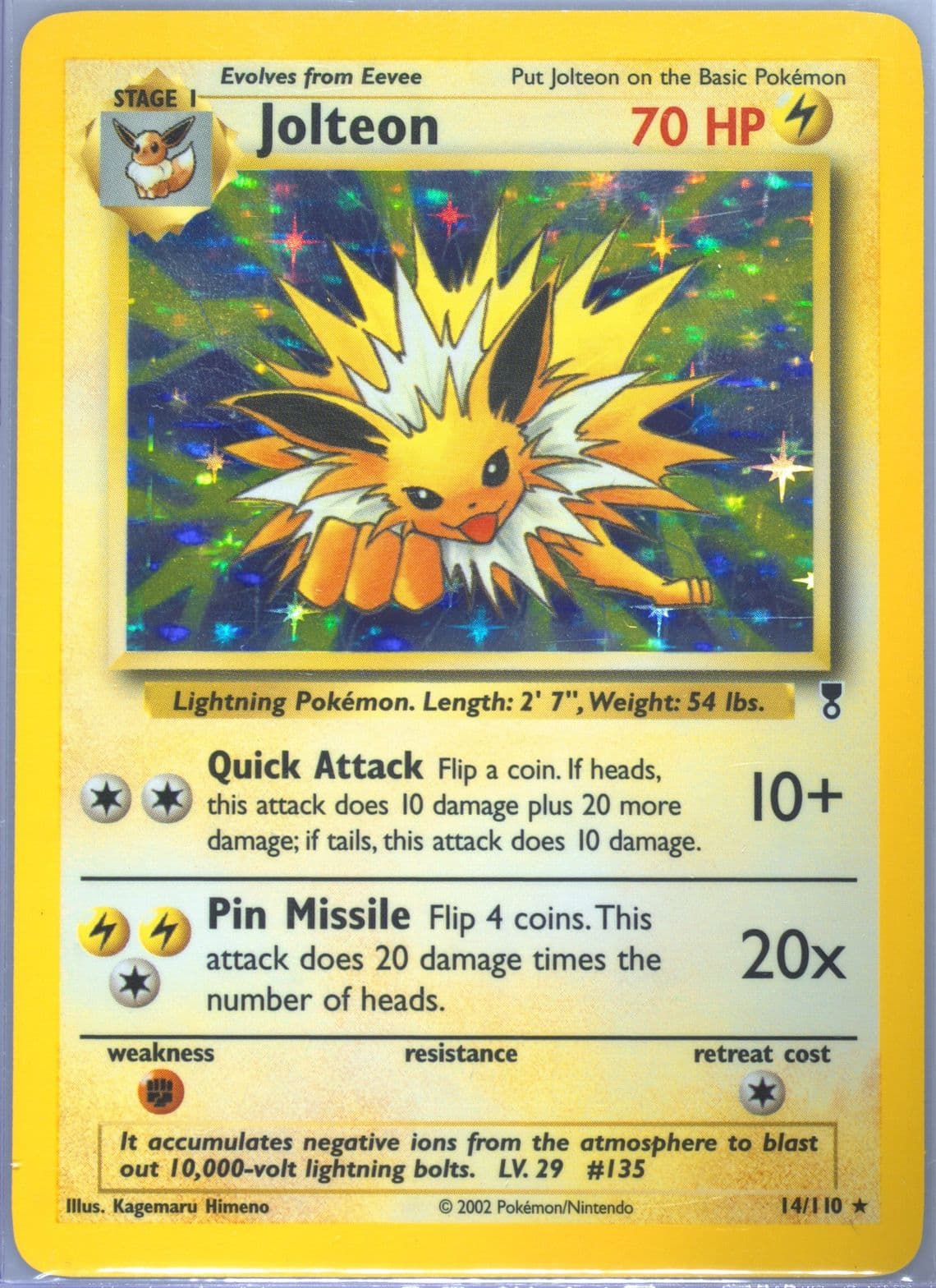 Jolteon-Holo (14) 2002 Pokemon Legendary Collection