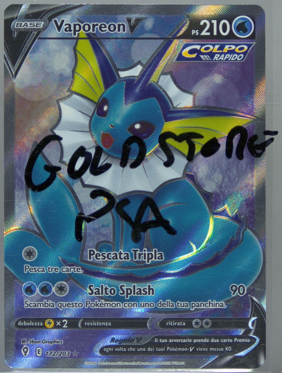 Full Art/Vaporeon V Italian (172) 2021 Pokemon Sword & Shield Evolving Skies