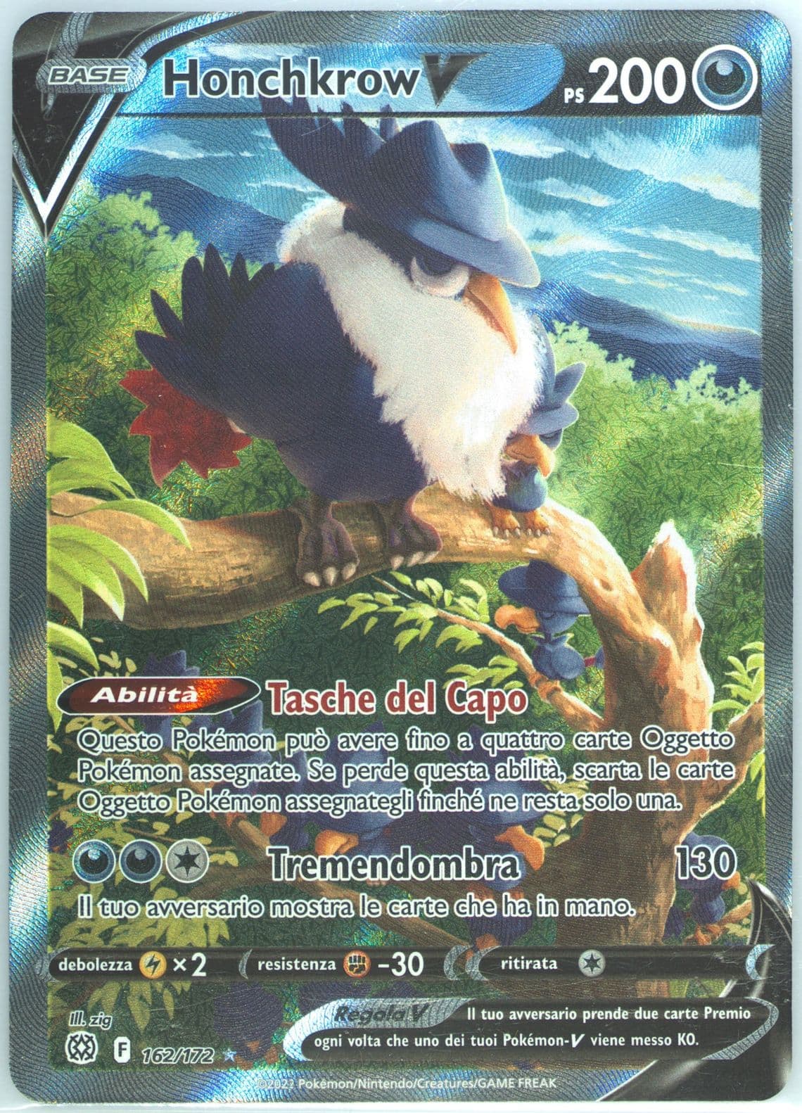 Full Art/Honchkrow V Italian (162) 2022 Pokemon Sword & Shield Brilliant Stars
