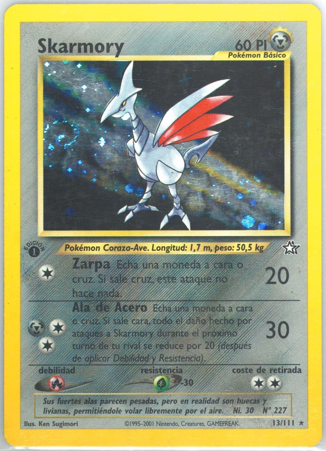 Skarmory-Holo 1st Edition (13) 2001 Pokemon Spanish Neo Genesis