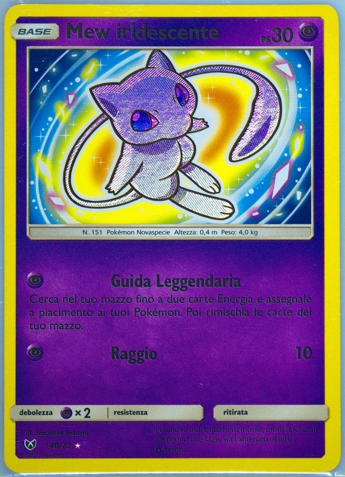 Mew Iridescente-Holo Italian (40) 2017 Pokemon Sun & Moon Shining Legends