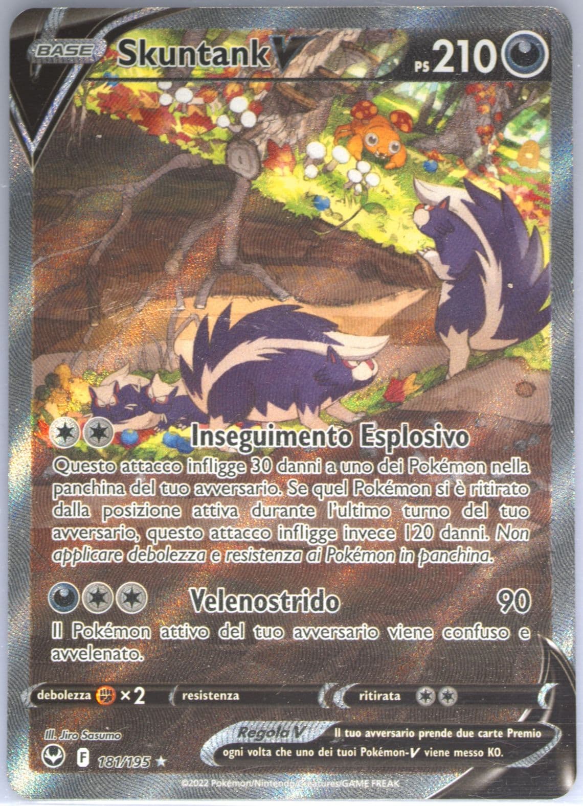 Full Art/Skuntank V Italian (181) 2022 Pokemon Sword & Shield Silver Tempest