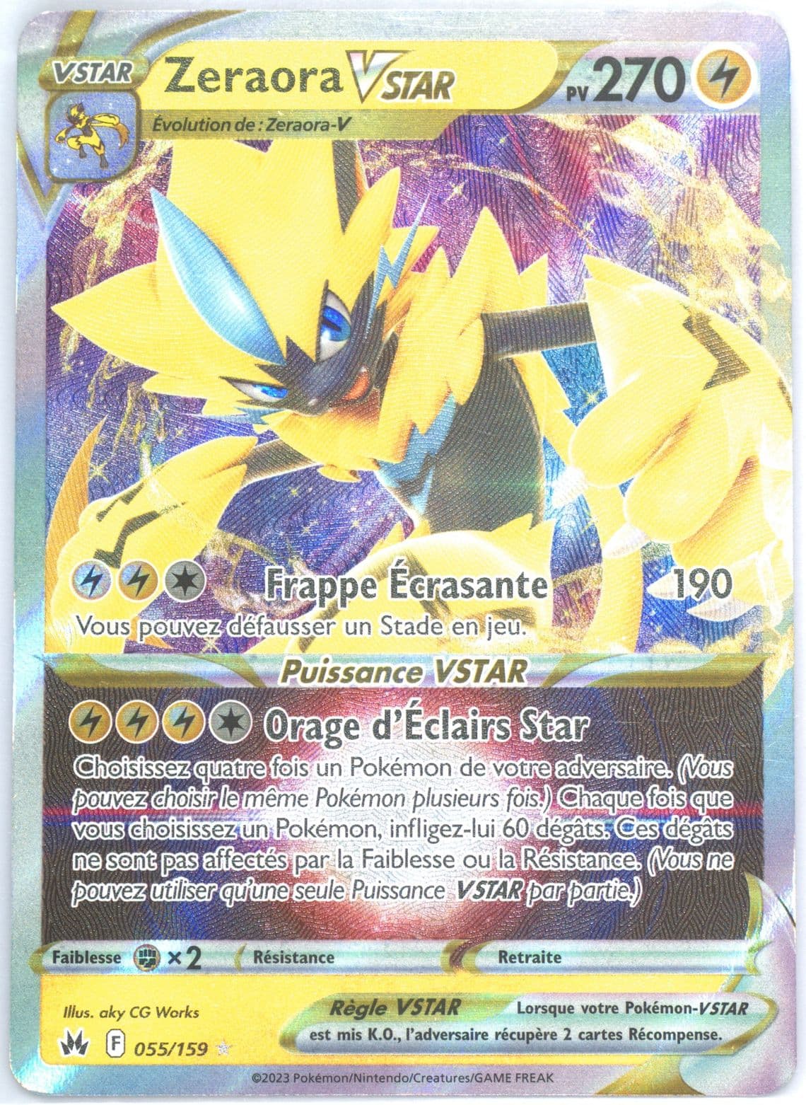 Zeraora Vstar French (055) 2023 Pokemon Sword and Shield Crown Zenith