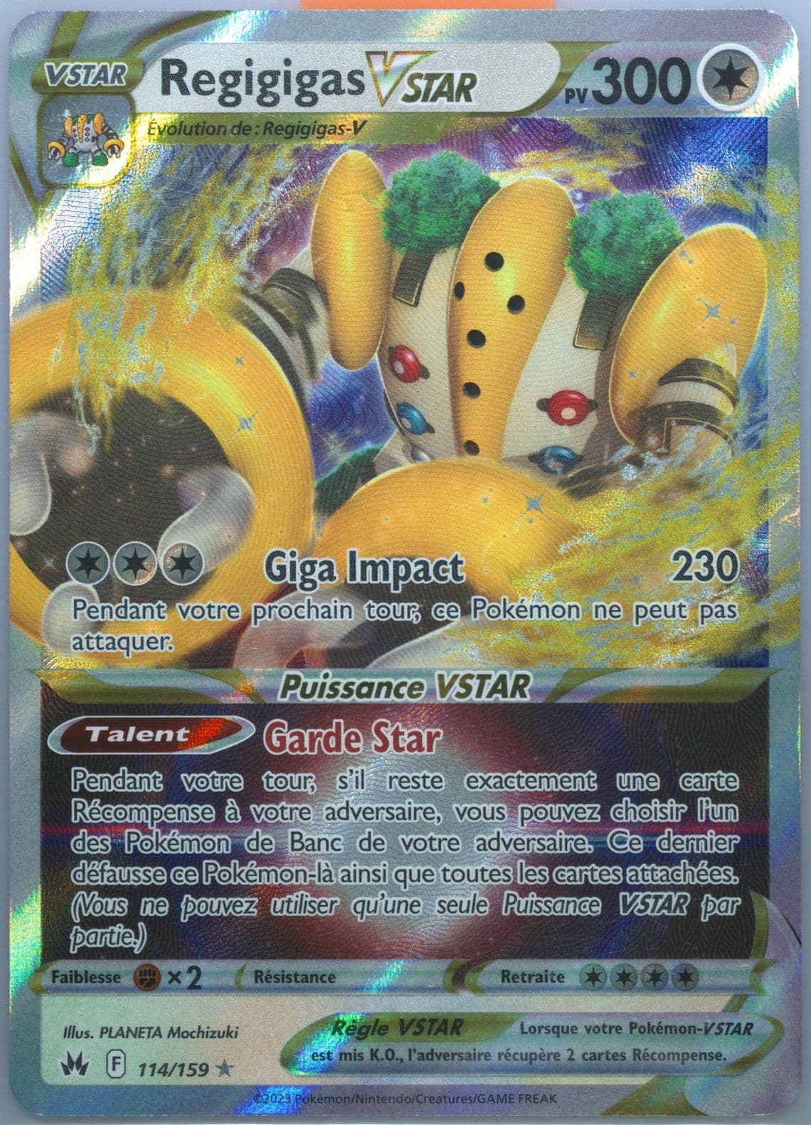 Regigigas Vstar French (114) 2023 Pokemon Sword and Shield Crown Zenith