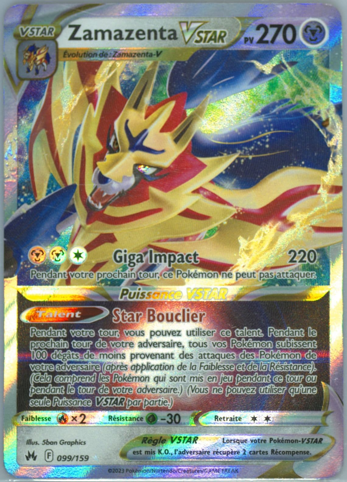Zamazenta Vstar French (099) 2023 Pokemon Sword and Shield Crown Zenith