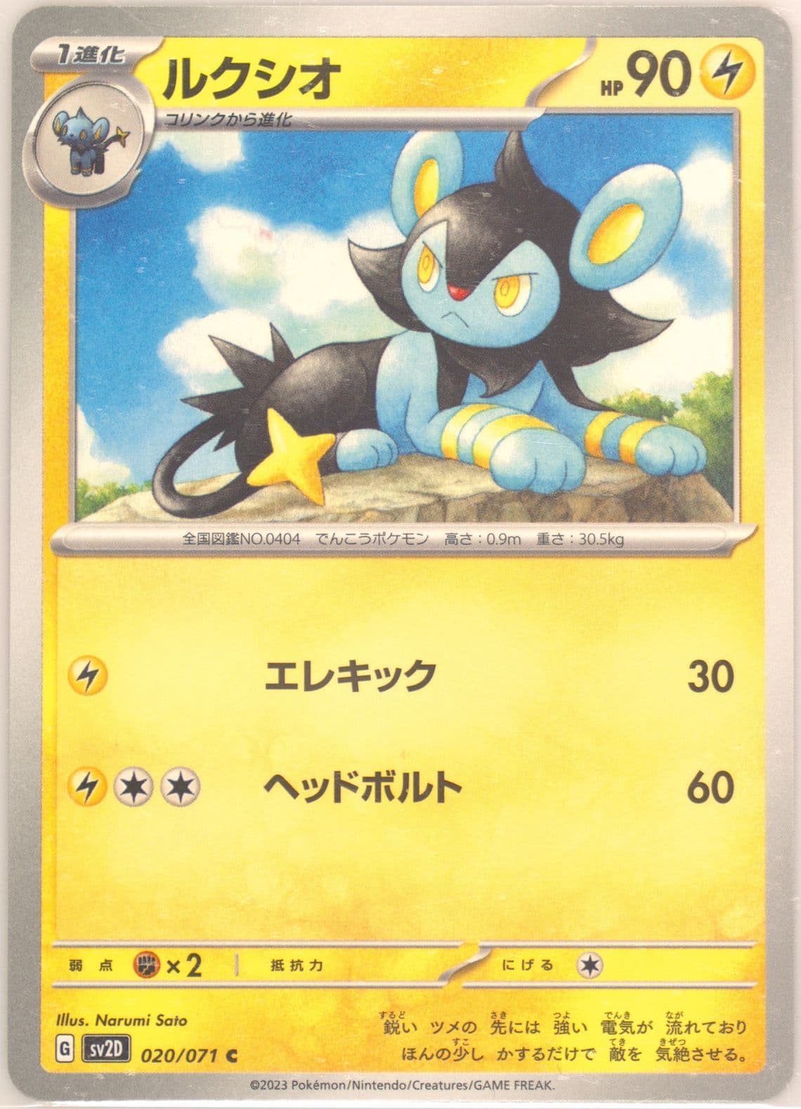 Luxio (020) 2023 Pokemon Japanese Sv2d-Clay Burst