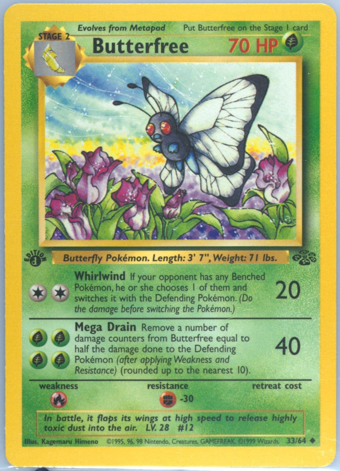 Butterfree "D" Edition Error (33) 1999 Pokemon Jungle