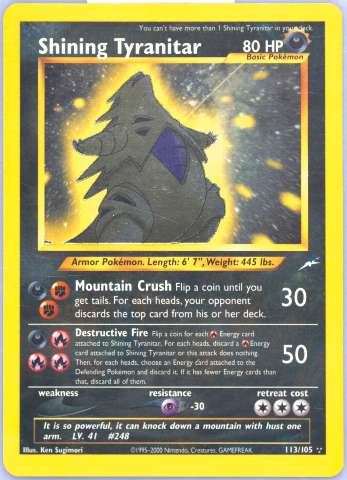 Shining Tyranitar (113) 2002 Pokemon Neo Destiny