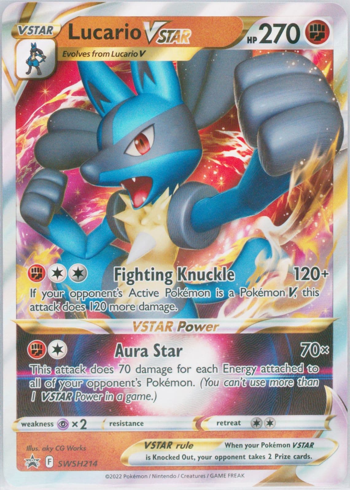 Lucario Vstar Lucario Vstar Premium Collection-Jumbo (214) 2022 Pokemon Swsh Black Star Promo