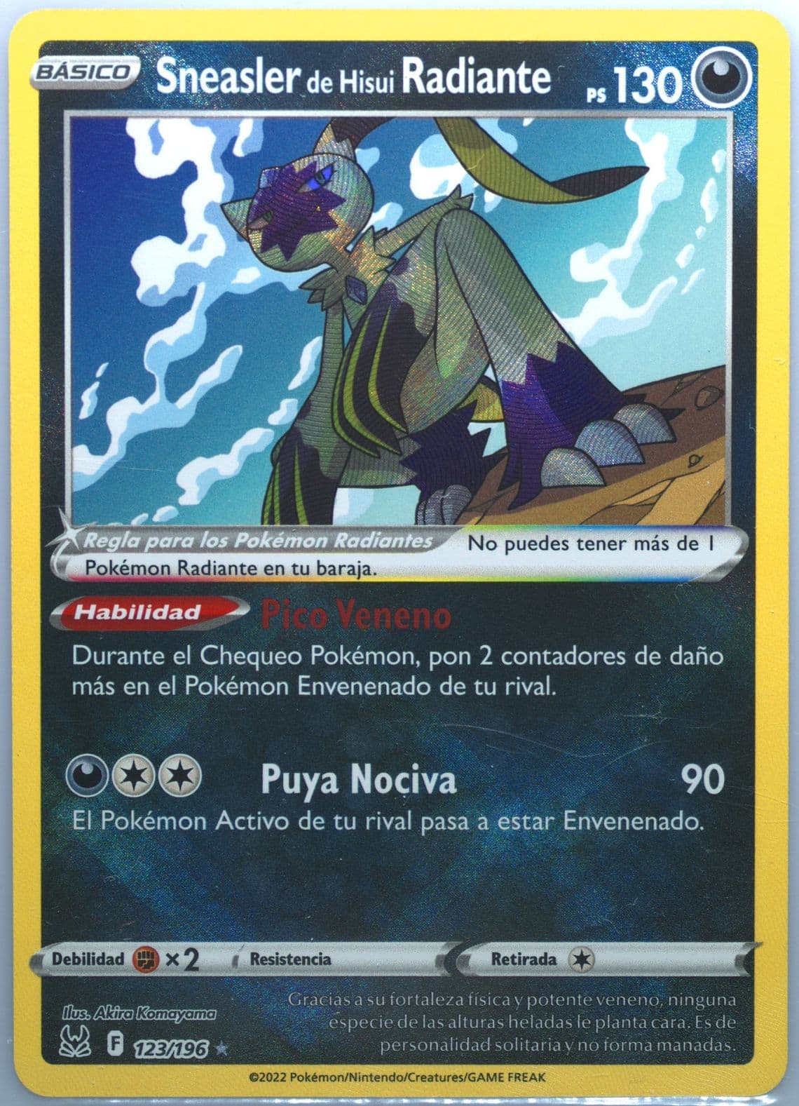 Sneasler de Hisui Radiante Spanish (123) 2022 Pokemon Sword & Shield Lost Origin