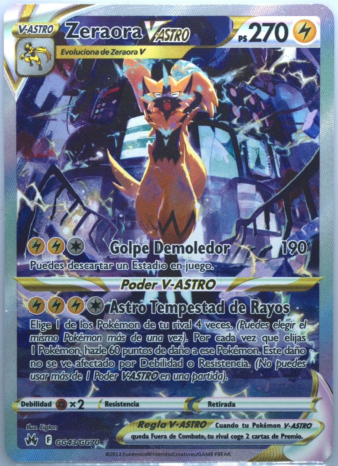 Full Art/Zeraora Vastro Spanish (GG43) 2023 Pokemon Sword and Shield Crown Zenith