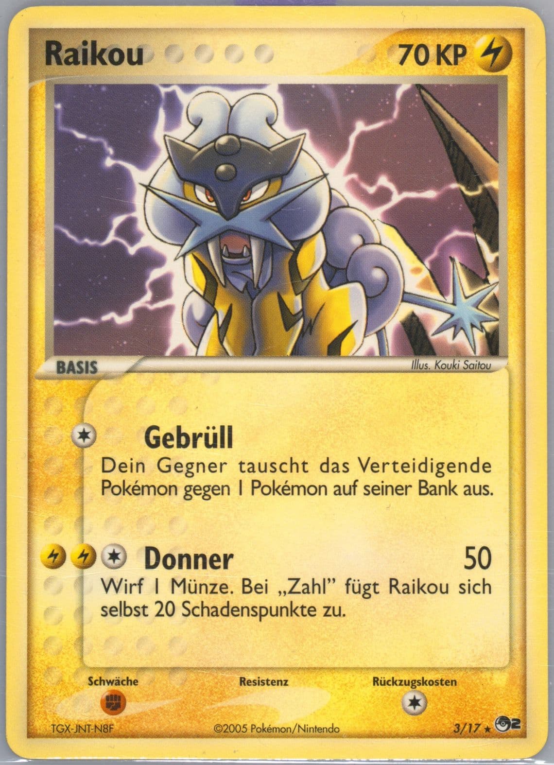 Raikou German (3) 2005 Pokemon Pop Series 2
