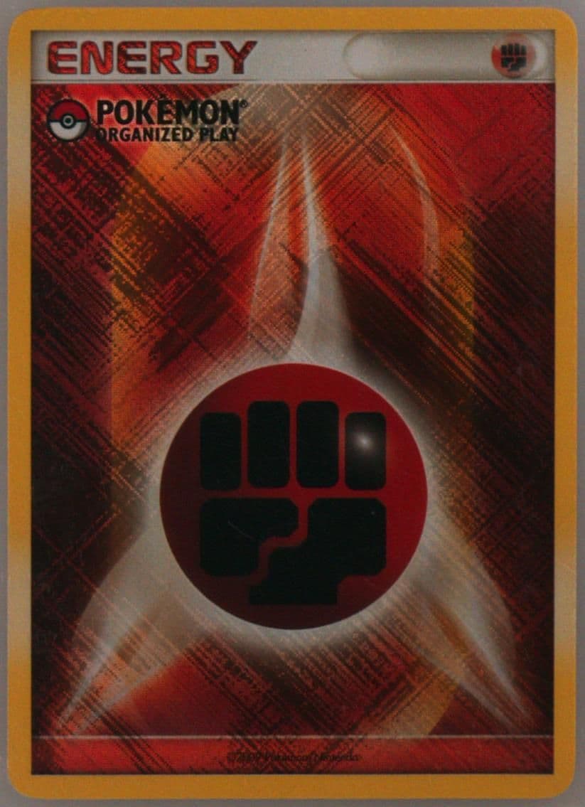 Fighting Energy-Holo Crosshatch-Pokemon Organized Play 2009 Pokemon League Play! Promo