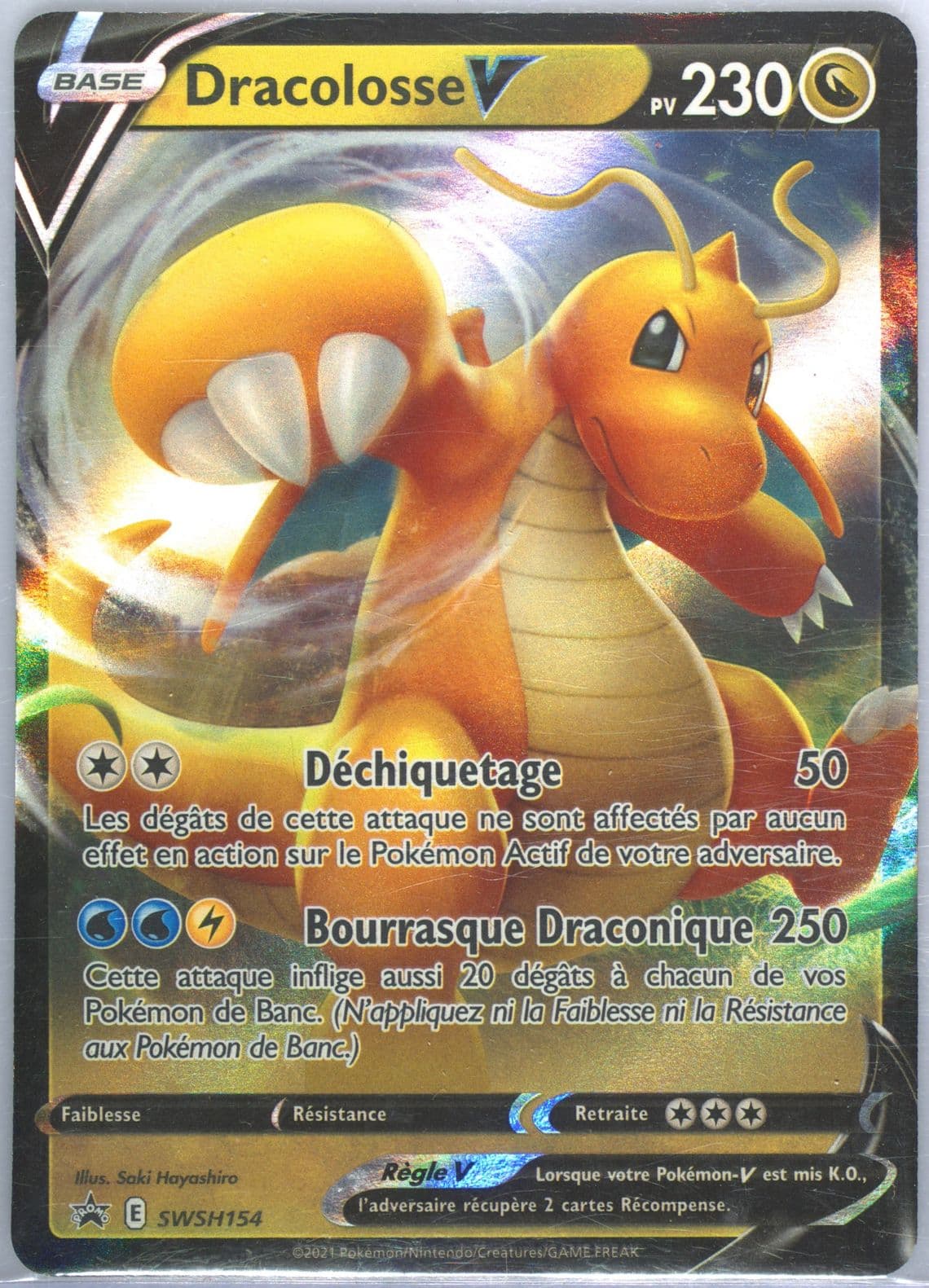 Dracolosse V Dragonite V Box-French (154) 2021 Pokemon Swsh Black Star Promo