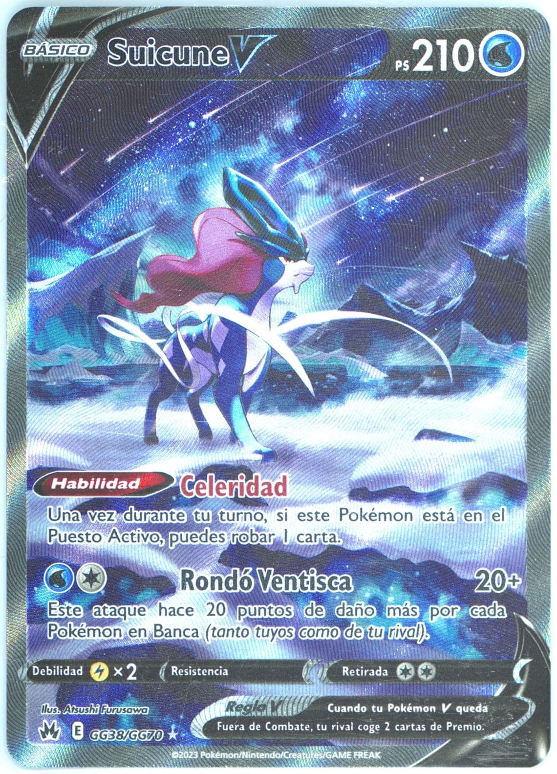 Full Art/Suicune V Spanish (GG38) 2023 Pokemon Sword and Shield Crown Zenith