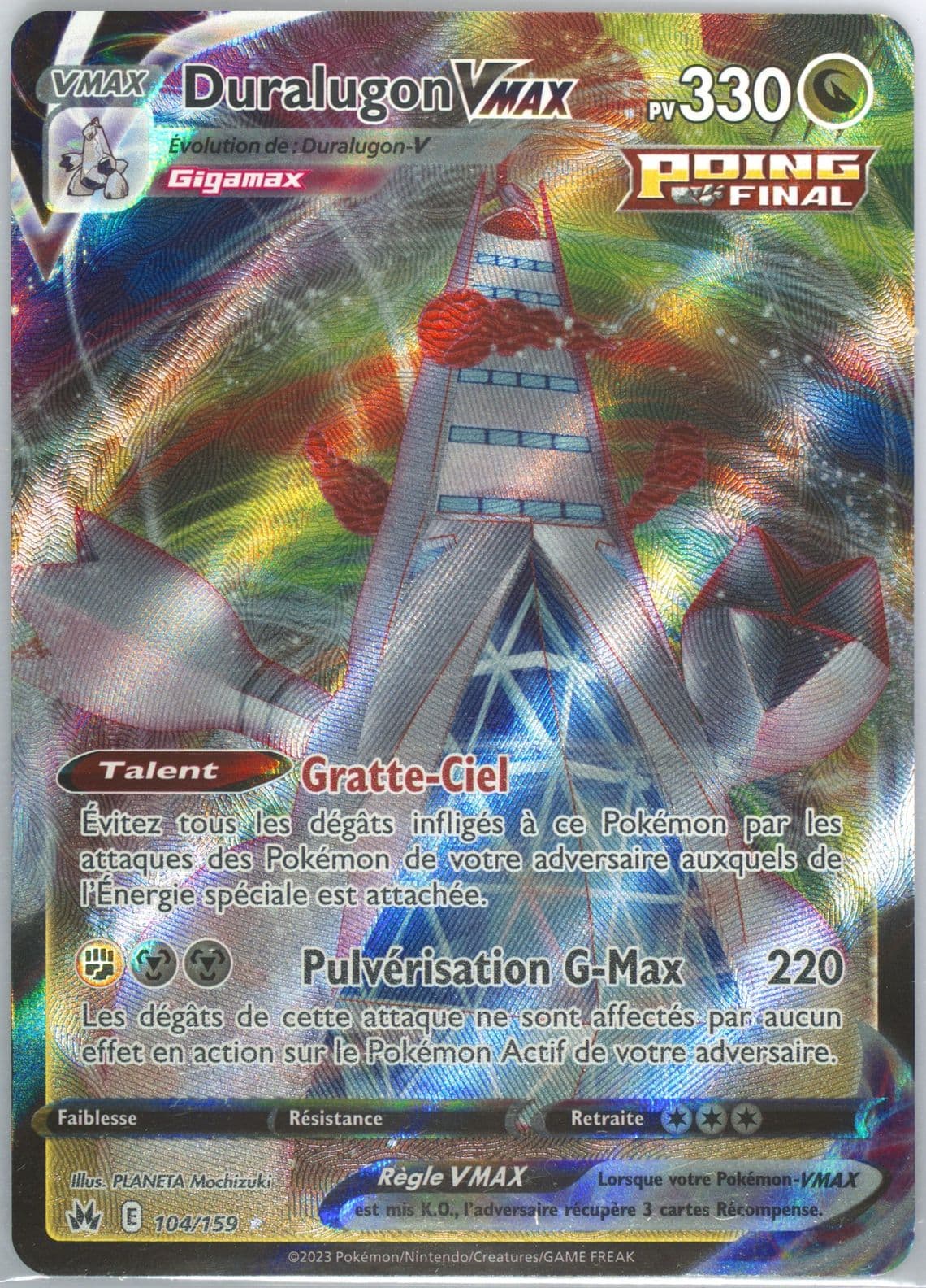 Full Art/Duralugon Vmax French (104) 2023 Pokemon Sword and Shield Crown Zenith