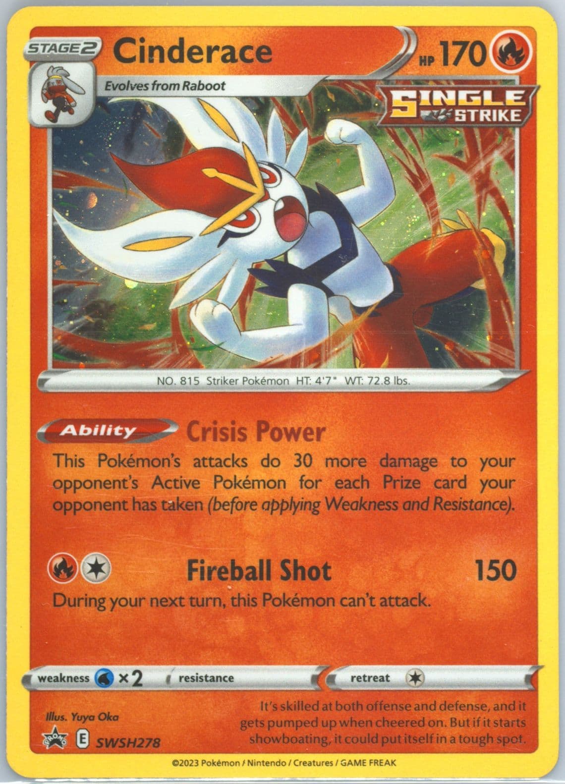 Cinderace Cinderace Pin Collection (278) 2023 Pokemon Swsh Black Star Promo