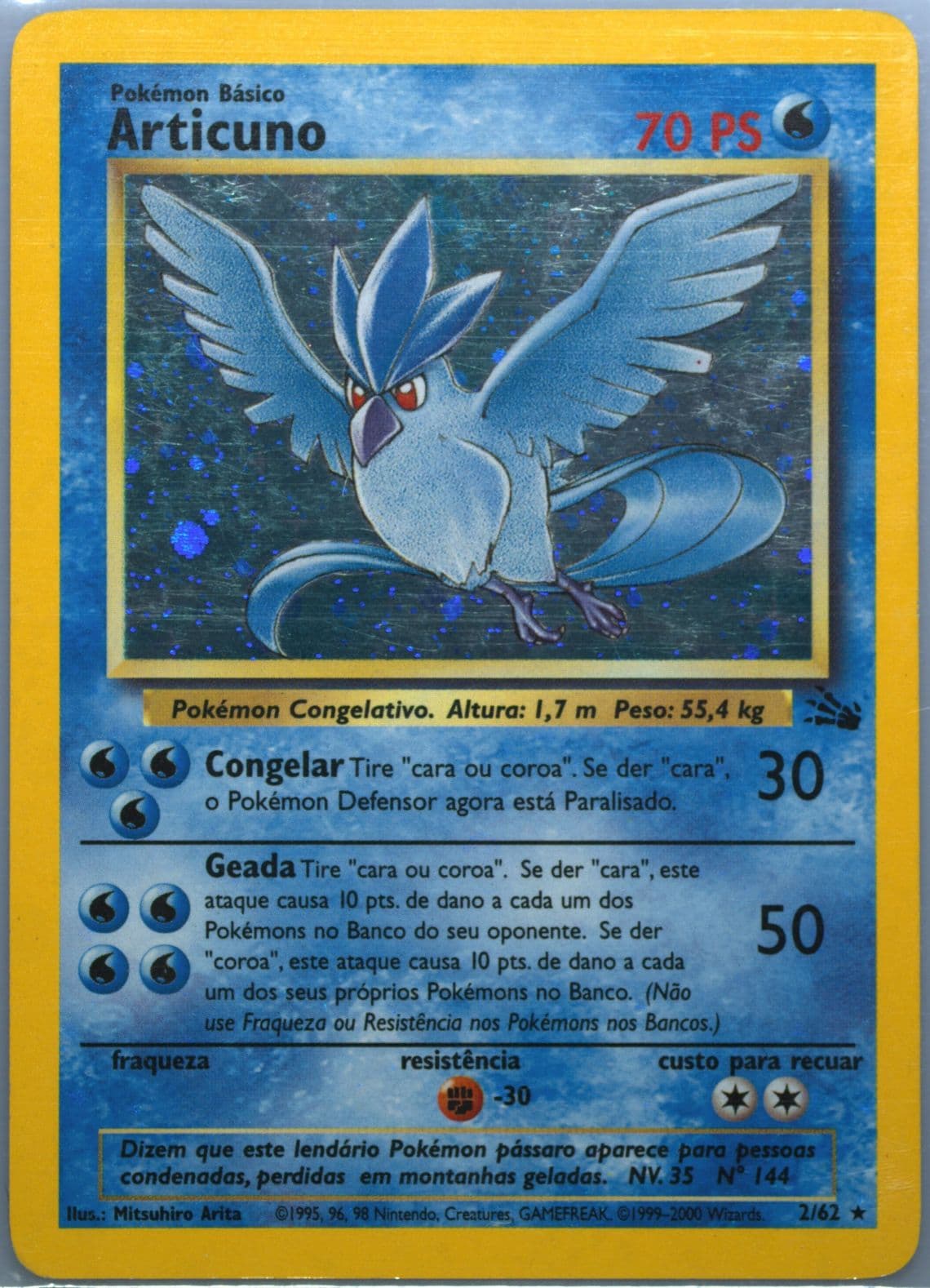 Articuno-Holo (2) 2000 Pokemon Portuguese Fossil