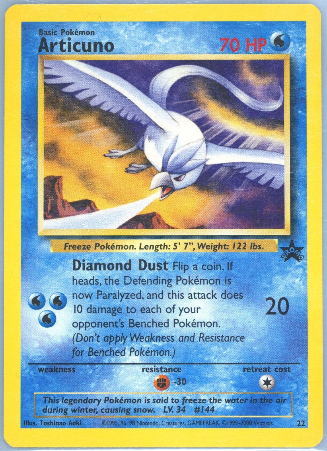 Articuno Toshinao Aoki Error (22) 2000 Pokemon Promo Black Star