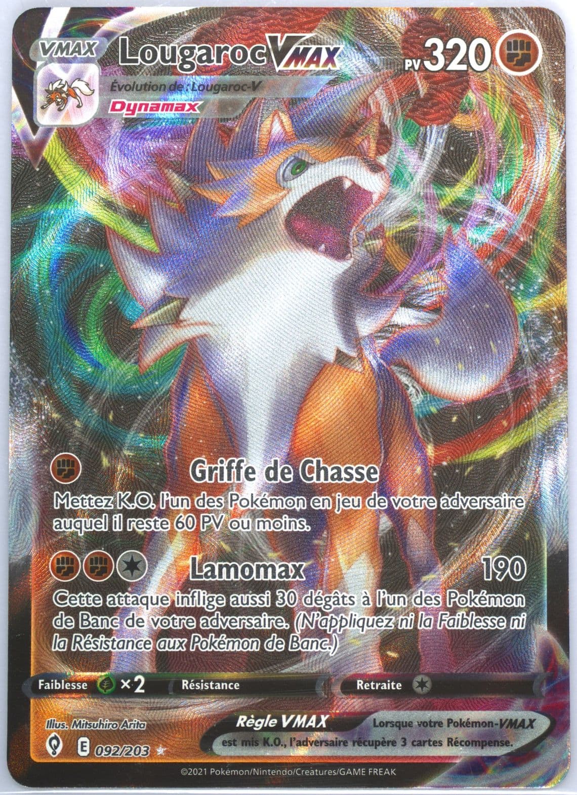 Full Art/Lougaroc Vmax French (092) 2021 Pokemon Sword & Shield Evolving Skies