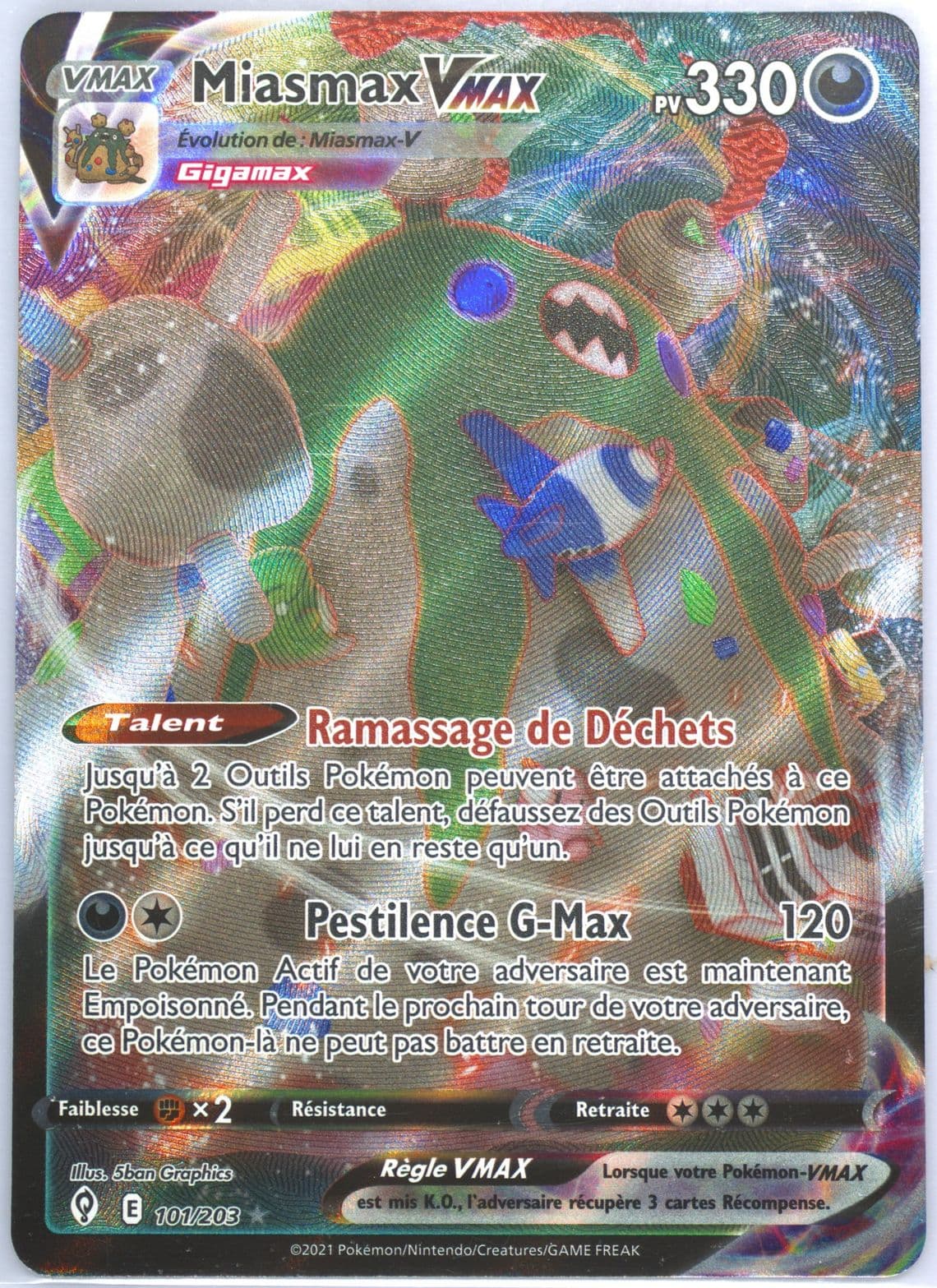 Full Art/Miasmax Vmax French (101) 2021 Pokemon Sword & Shield Evolving Skies