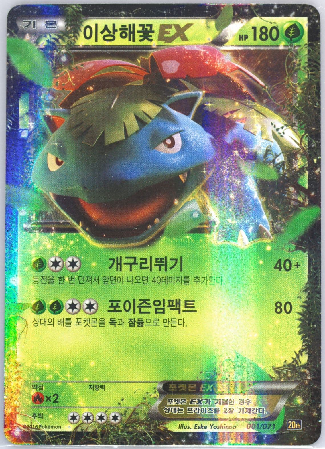 Venusaur EX (001) 2016 Pokemon Korean XY Starter Pack