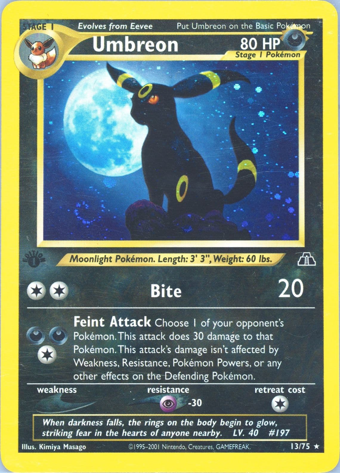 Umbreon-Holo 1st Edition (13) 2001 Pokemon Neo Discovery